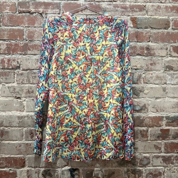 Sundance 100% Silk Patterned Tunic Blouse Size Medium - Picture 6 of 7